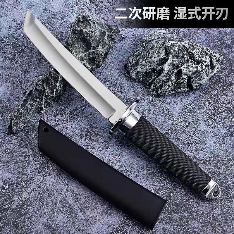 Outdoor straight knife, camping tactical survival knife, one-piece keel knife, portable fruit knife, sharp handle meat knife, Japanese knife Application Scenario