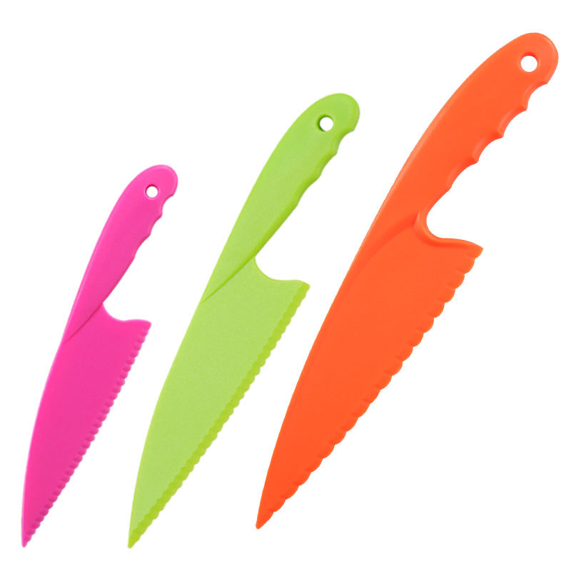 Wholesale children's plastic fruit knives, birthday cake tray knives, cheese dessert bread knives, fruit peelers, vegetable knives Item Picture