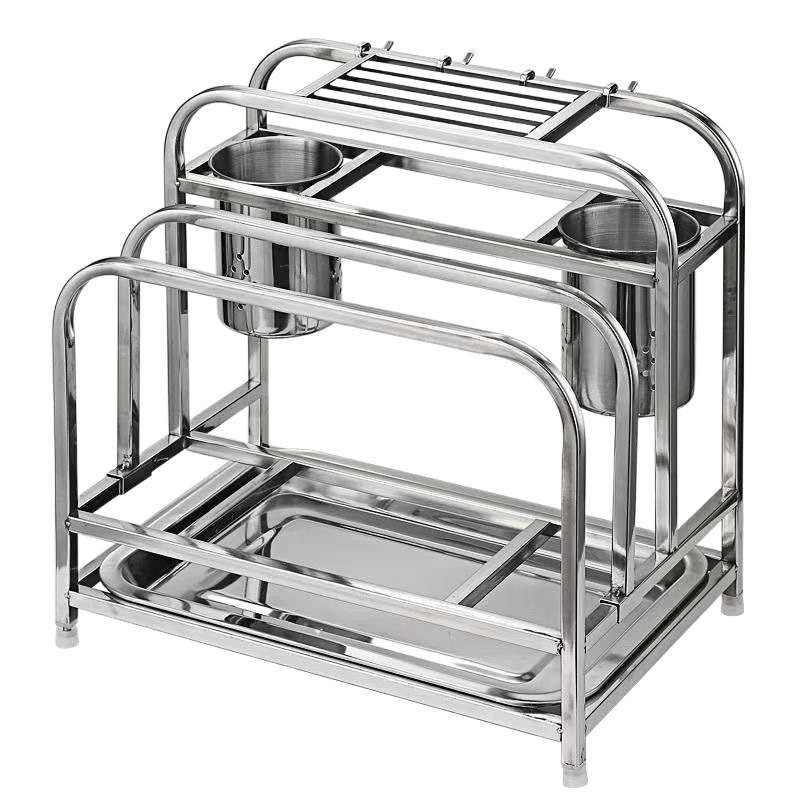 304 stainless steel kitchen knife rack, storage rack, cutting board, kitchen knife rack, chopstick cage, integrated knife and chopping board storage rack Item Picture