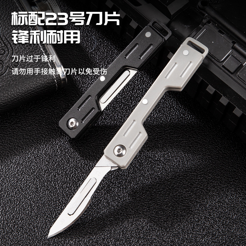 Stainless steel folding knife for wilderness survival, mini utility knife, high hardness, portable fruit knife, foldable details Picture
