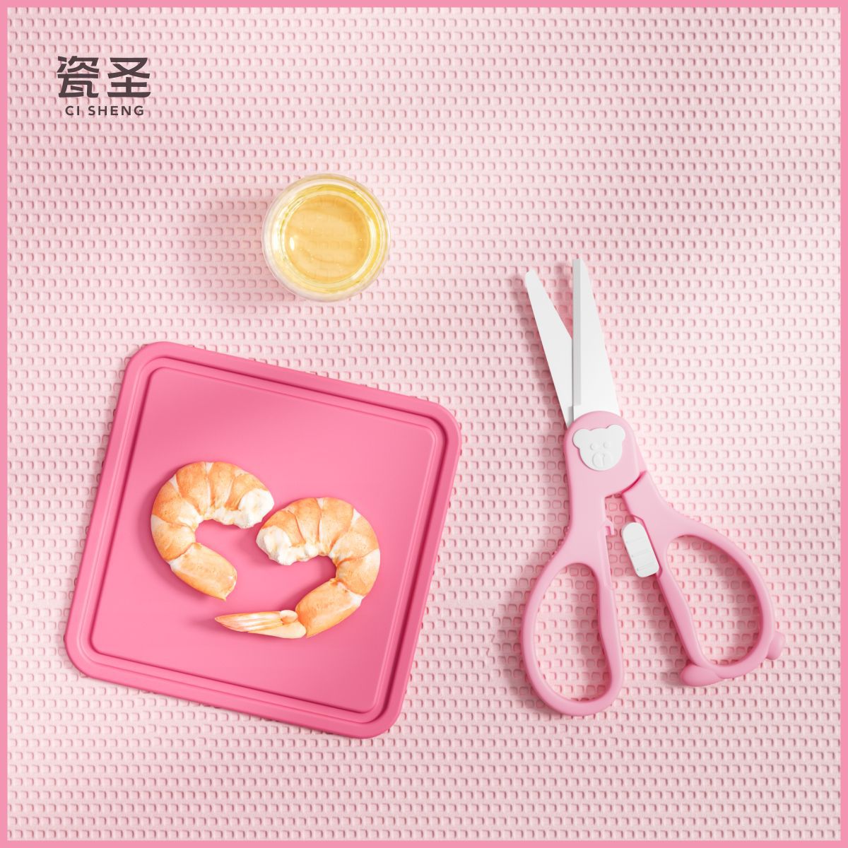 Factory Bear Ceramic baby food Scissors Portable Home Lock Buckle style Cute baby children's food scissors in stock mini full figure