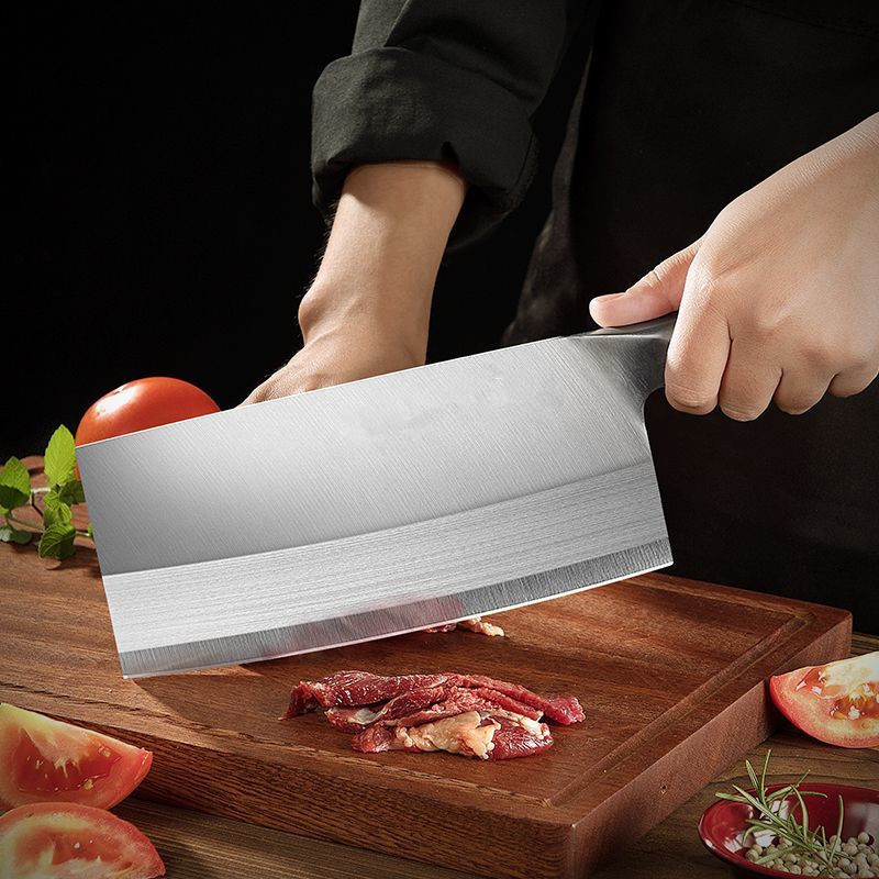 Two-piece set of forged stainless steel kitchen knives, household sharp slicing knife, kitchen knife, meat knife, chef's knife, dual-purpose knife details Picture