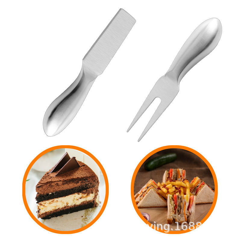 Stainless steel cheese knife, cheese knife, six-piece set, baking knife set, pizza, jam, fruit fork, kitchen gadgets Specification drawing