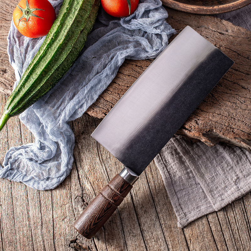Composite steel welded edge, mulberry knife, slicing knife, sharp, high-hardness kitchen knife, household knife, three-in-one stainless steel kitchen knife, Yangjiang details Picture