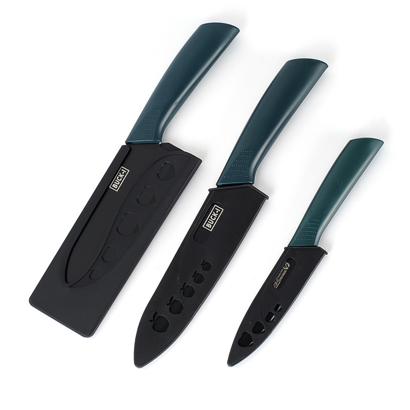 Stainless steel kitchen knife set, fruit knife, complementary food, household kitchen knife and cutting board two-in-one complete set of knives Item Picture