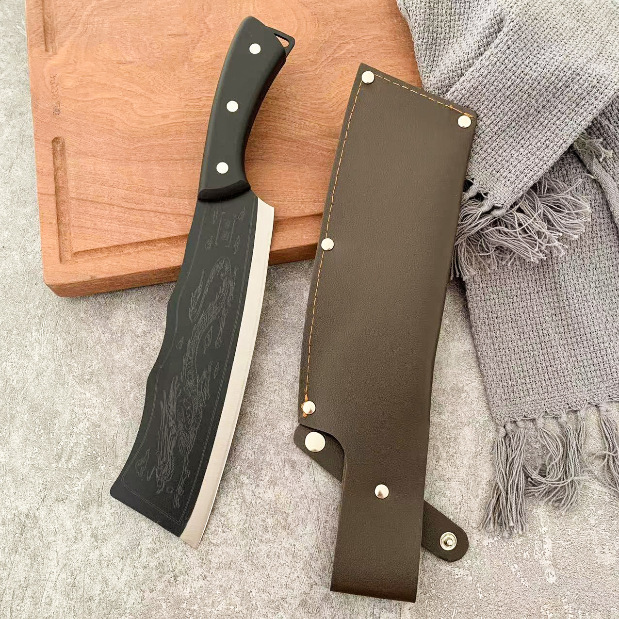 The new Dragon-Slaying knife is a versatile outdoor and household knife for cutting vegetables, meat, chicken and duck Specification drawing