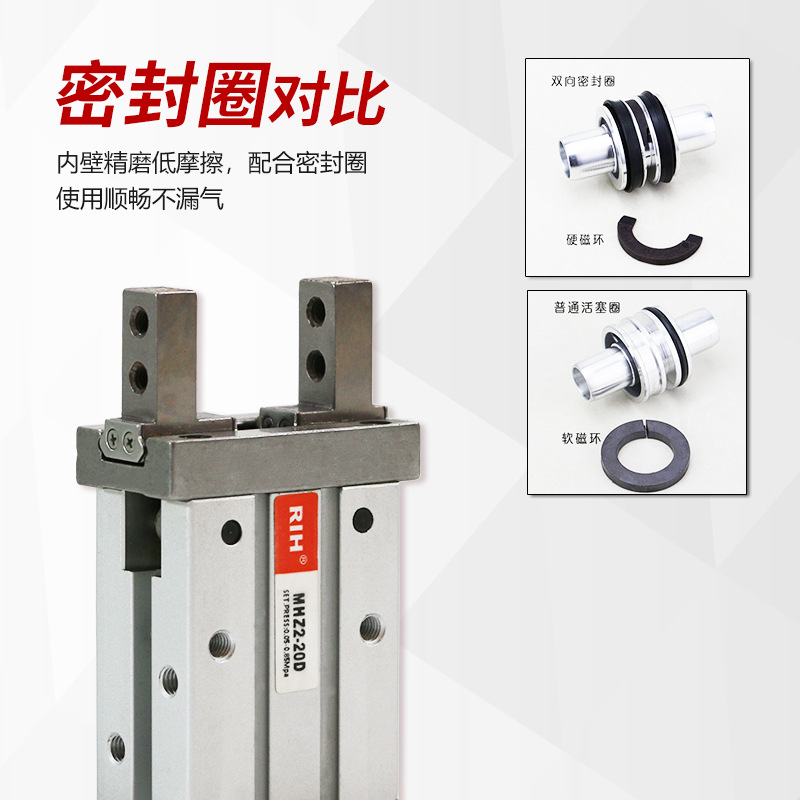 RIH Ruiheng MHZ2-16D/25D parallel opening and closing type finger cylinder clamping air claw cylinder pneumatic components details Picture