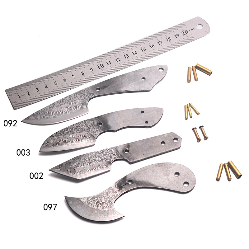 Damashe agarwood knife base, fruit knife base, paper shaving knife base, Outdoor DIY knife base 002 003 092 097 full figure