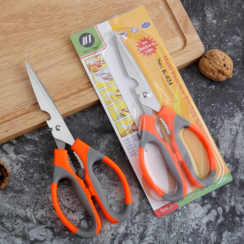 Multi-functional stainless steel household kitchen scissors, chicken bone scissors, barbecue powerful kitchen scissors, fish killing food scissors, in stock full figure