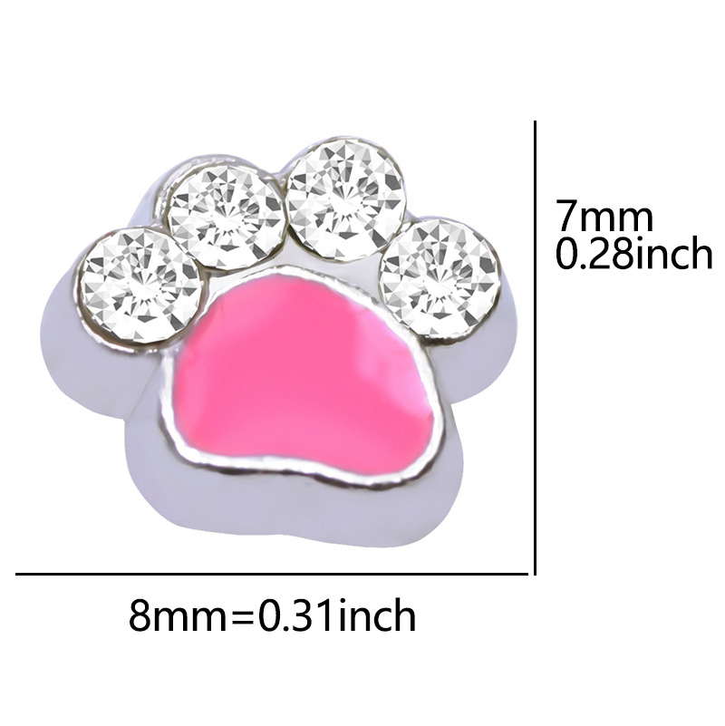 Best-selling colorful Cat Footprint Charm Module bracelet accessory DIY Patch Floating charms locket undefined