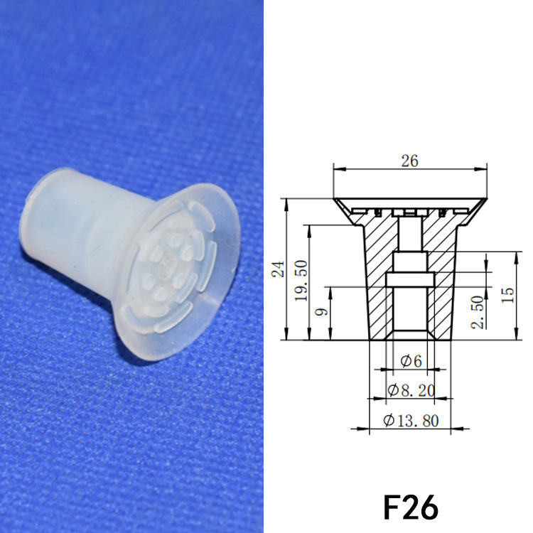 Mechanical hand accessories vacuum suction cups, automated mechanical hand bag opening suction cups, F18 film plastic bag special suction cups Specification drawing