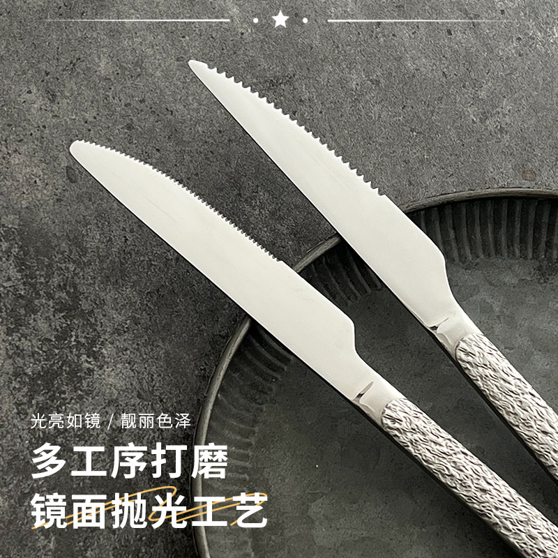 420 Steak knife, a thickened stainless steel steak and cooked food knife for home use, is a cross-border high-hardness special Western cuisine knife Specification drawing