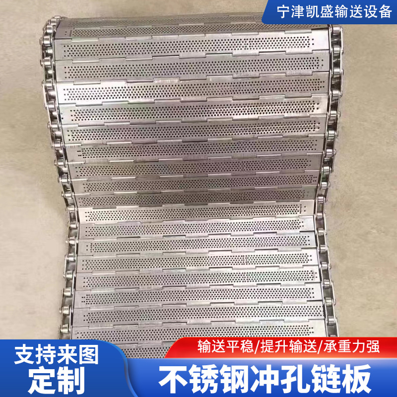 Stainless steel chain plate 304, medicinal materials, tea, food drying chain plate, vegetable cleaning production line, industrial perforated chain plate Application Scenario