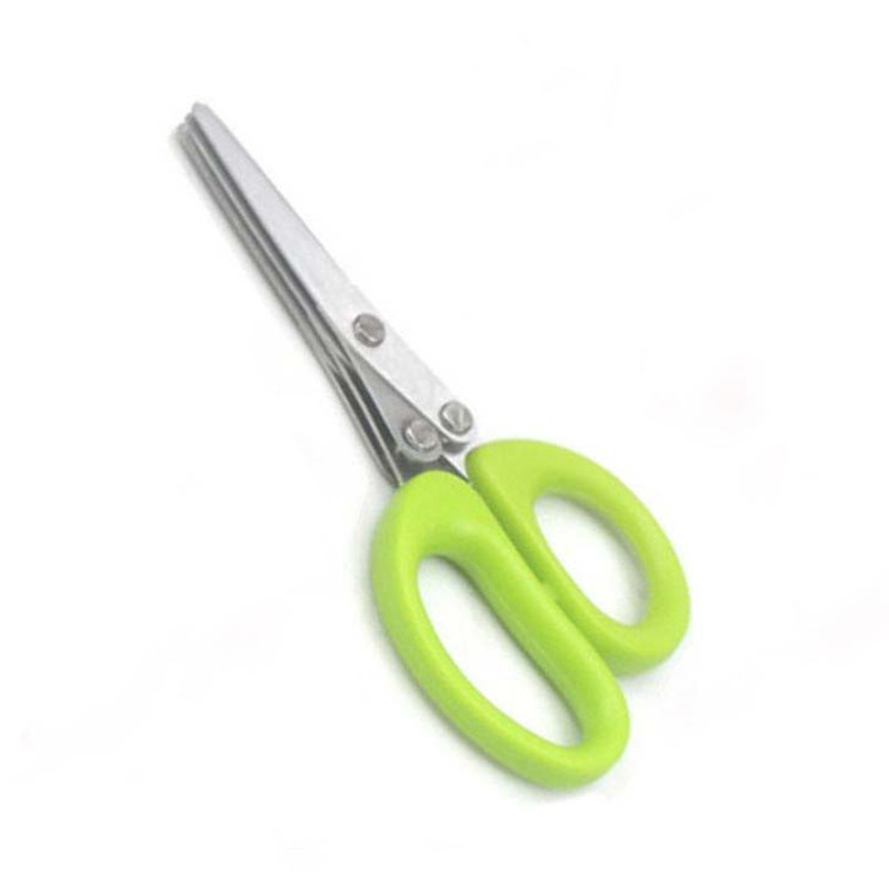 Five-layer scallion scissors, creative stainless steel kitchen scissors, spice and seaweed minced food scissors, office paper shredders details Picture