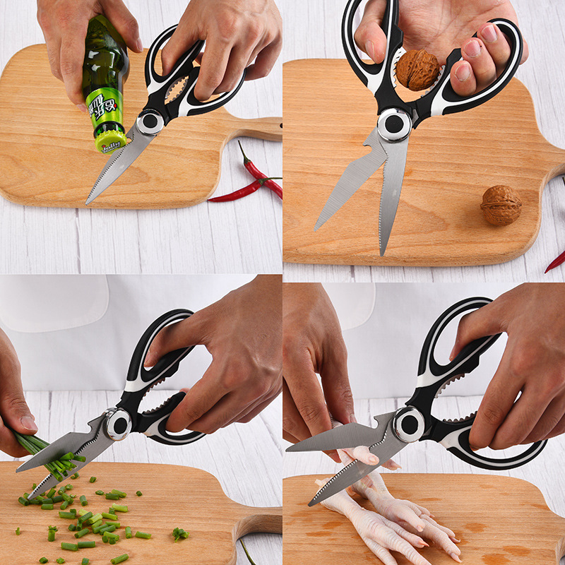 Cross-border in-stock multi-functional stainless steel kitchen scissors set, seafood scissors, shrimp scissors details Picture