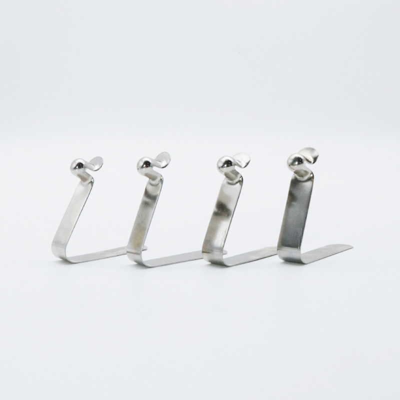 8mm stainless steel V-shaped spring plate children's vehicle disaster relief tent tube positioning V-shaped spring plate stainless steel spring buckle Specification drawing