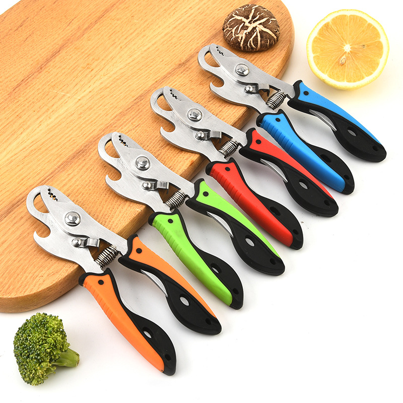 Stainless steel rubber plastic handle field snail shears, field snail scissors, snail shears, forging screw pliers, tail remover pliers details Picture