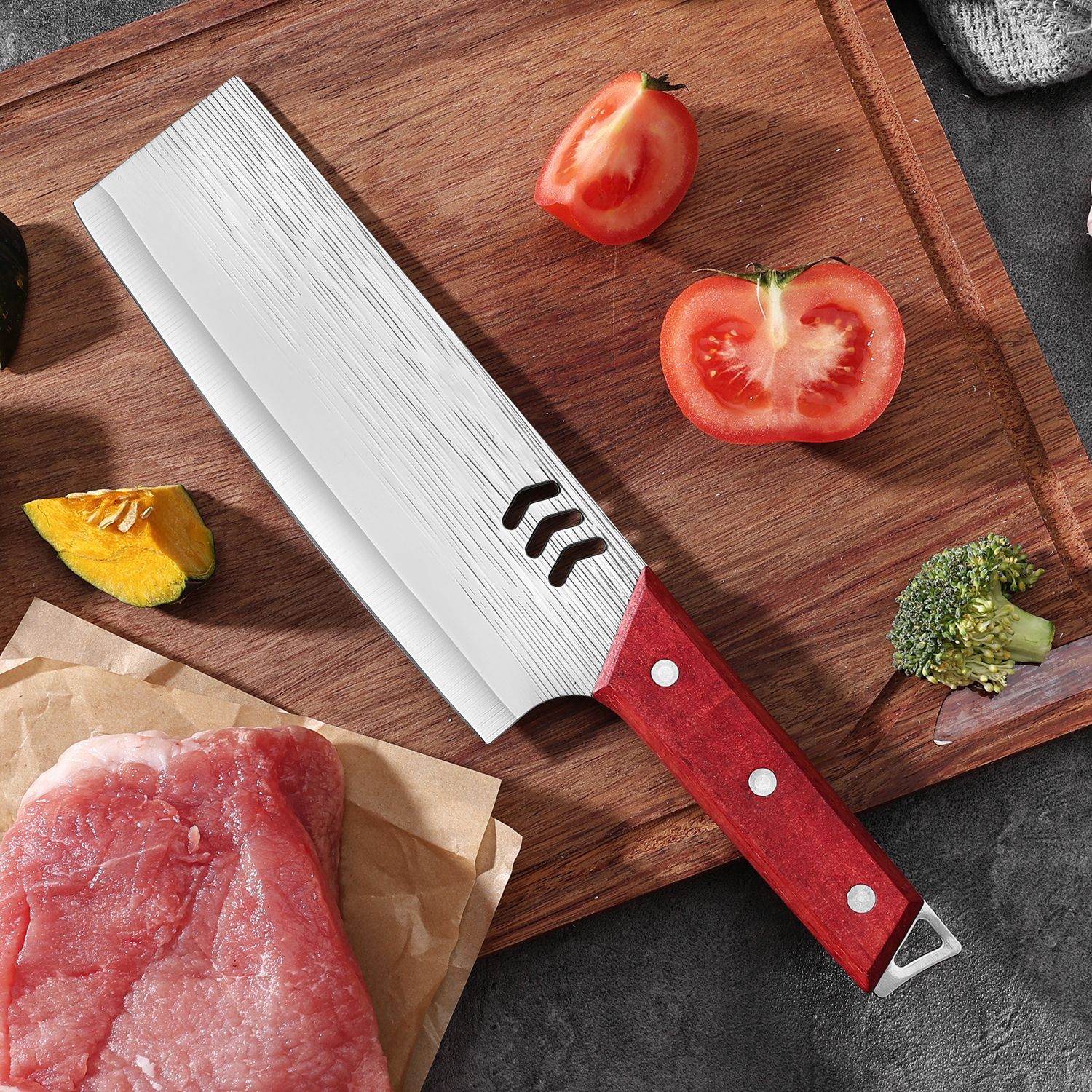 Hand-forged small slice kitchen knife, traditional lady's knife for slicing meat and vegetables, small lady's knife for slicing meat and vegetables Specification drawing