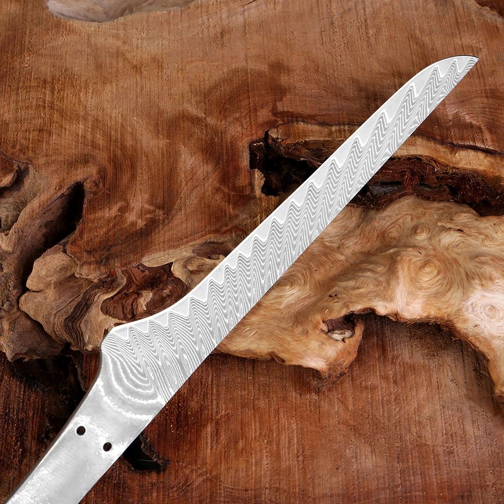 Cross-border integrated Damascus steel boneless knife blank sharp forged kitchen blade, DIY knife blank boneless knife Specification drawing