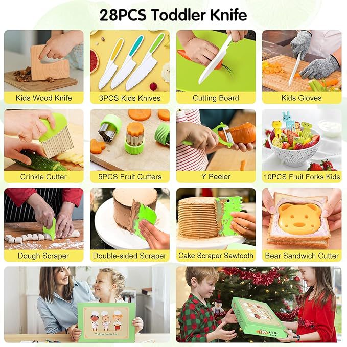 Factory direct supply of anti-cut children's knife sets, children's fruit knives, baby food tool sets, plastic kitchen toys Specification drawing