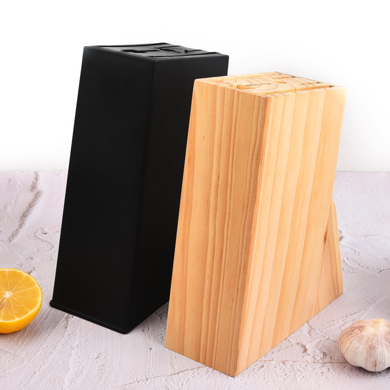 In-stock kitchen multi-socket knife rack, wooden knife base, home knife supplies storage rack, kitchen knife floor-standing storage rack details Picture