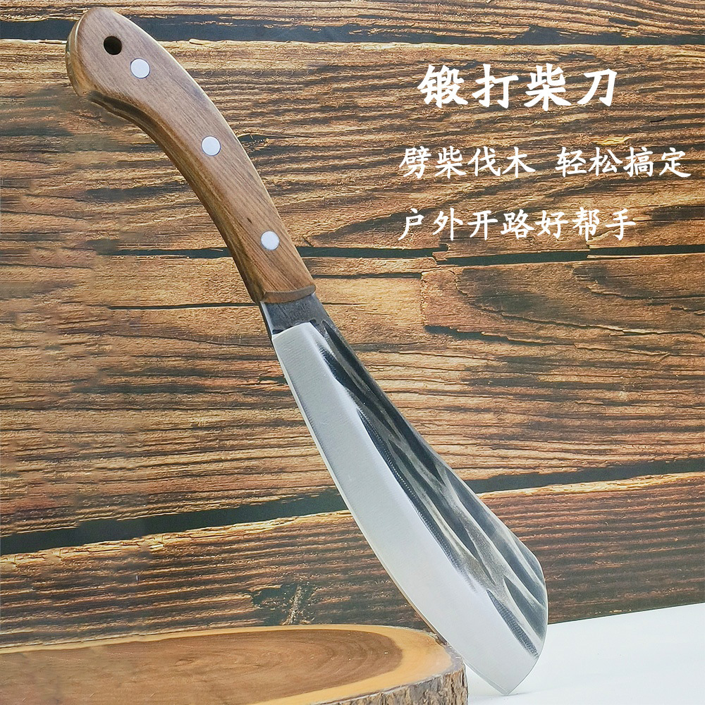 Forged firewood knife, thickened high manganese steel bone-cutting knife, mountain-cutting knife, tree-cutting knife, wood-cutting knife, bamboo-breaking knife, Yangjiang knife cutting full figure