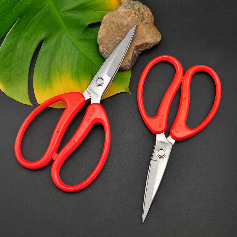 Daji household tools, powerful scissors for stainless steel office paper-cutting, large scissors for opening express packages, pressing grooves, forging and rust prevention details Picture
