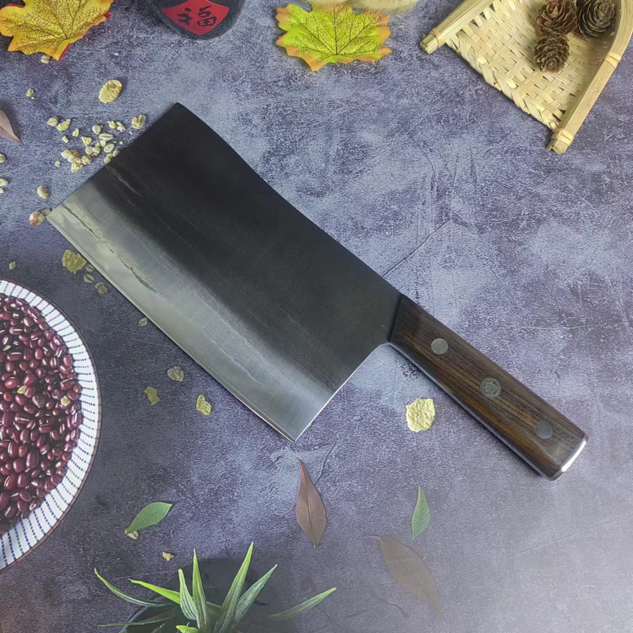 Hand-forged bone-cutting knives made of shell steel, old-fashioned knives for barbecued meat stalls, Jiujiangwan knives, bearing steel, and slicing knives for cooked food in hotels full figure