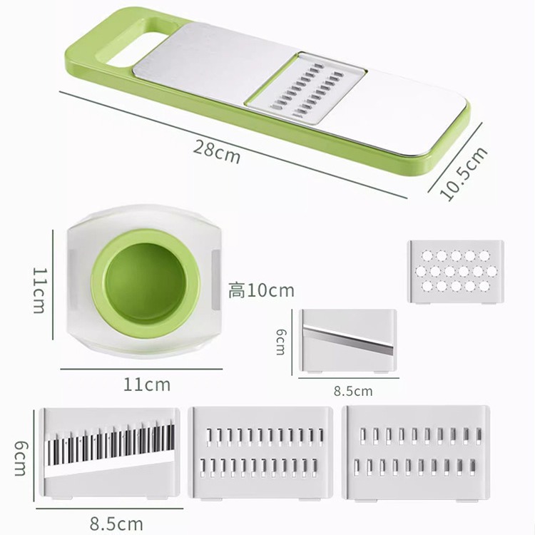 Vegetable slicer, grater, grater, kitchen potato shreds slicer, shreding magic tool, five cuts + hand guard Item Picture