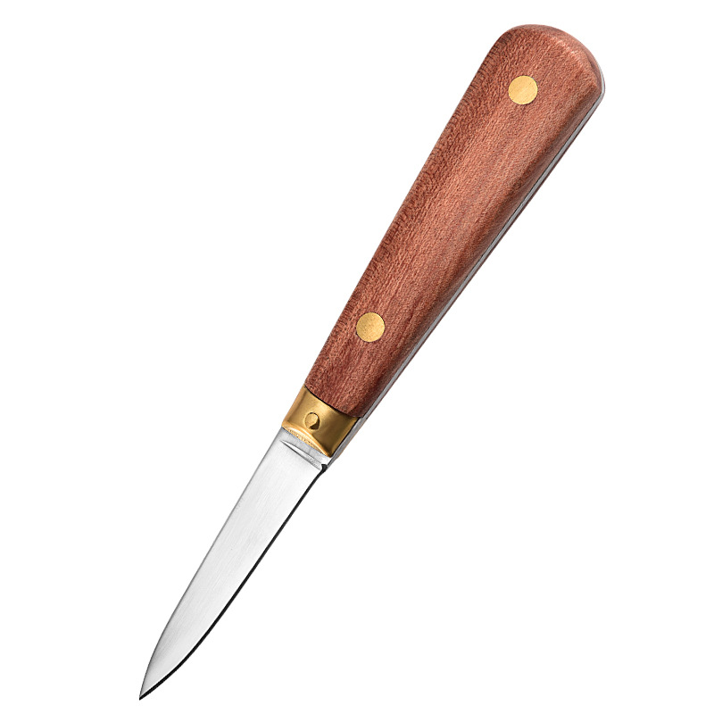 Wholesale of Yangjiang thickened anti-cut stainless steel oyster knife, rosewood handle oyster knife, oyster knife, scallop knife and shell knife Item Picture