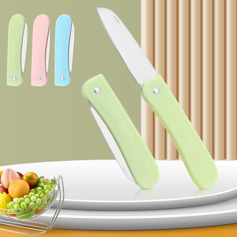 Nordic folding stainless steel fruit knife, portable household peeler knife, peeling knife, fruit knife, baby food knife full figure