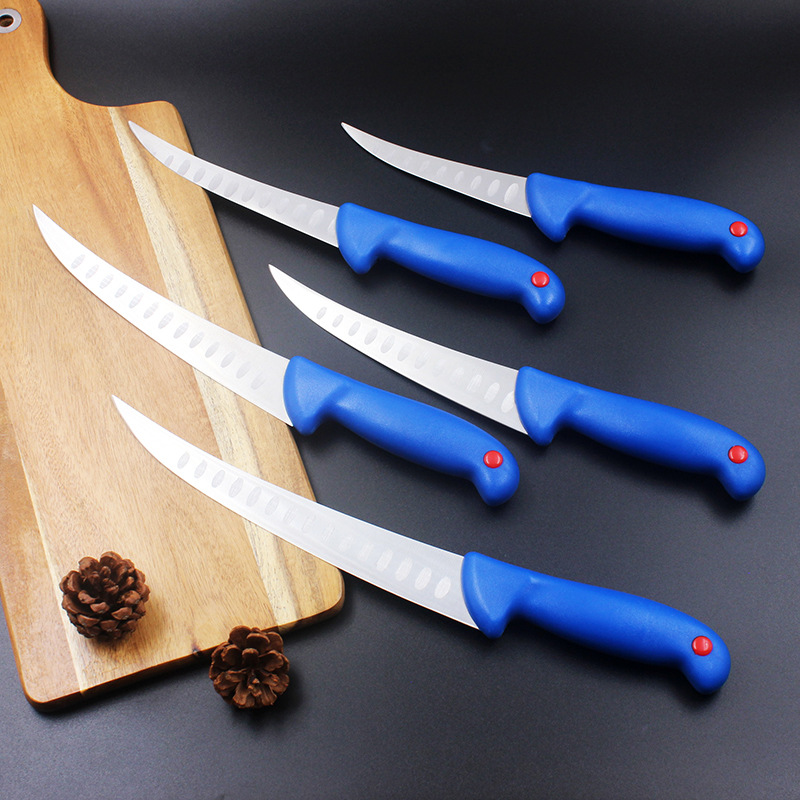 Western-style slaughterhouses, butchers, meat shops, meat processing plants, poultry and fishery, fish cutting, bone removal, chopping, skin peeling, tendon extraction, beef knives full figure