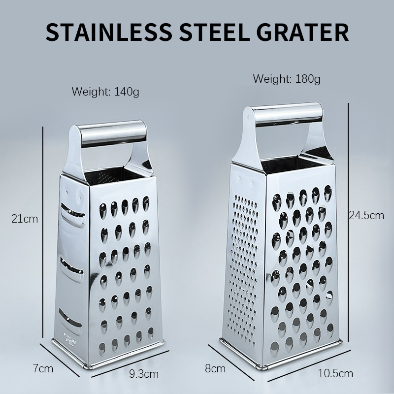 Stainless steel multi-functional grater for melon and fruit grater, tube handle vegetable slicer, cheese grater and cheese grater full figure