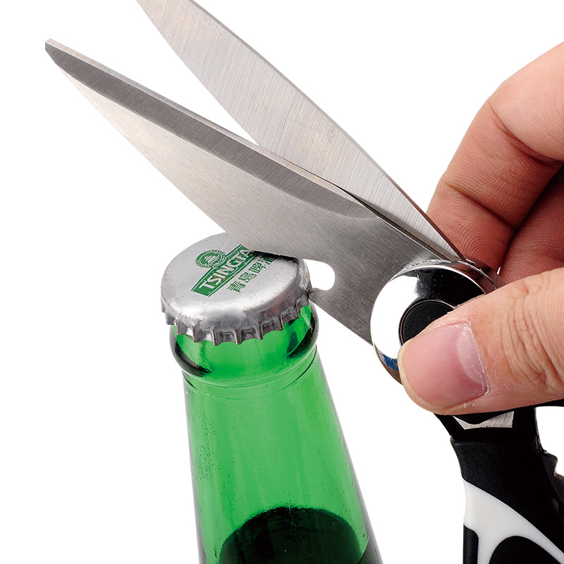 Luban Factory wholesale household kitchen scissors, fish cutters, vegetable cutters, stainless steel kitchen scissors, black panda scissors details Picture