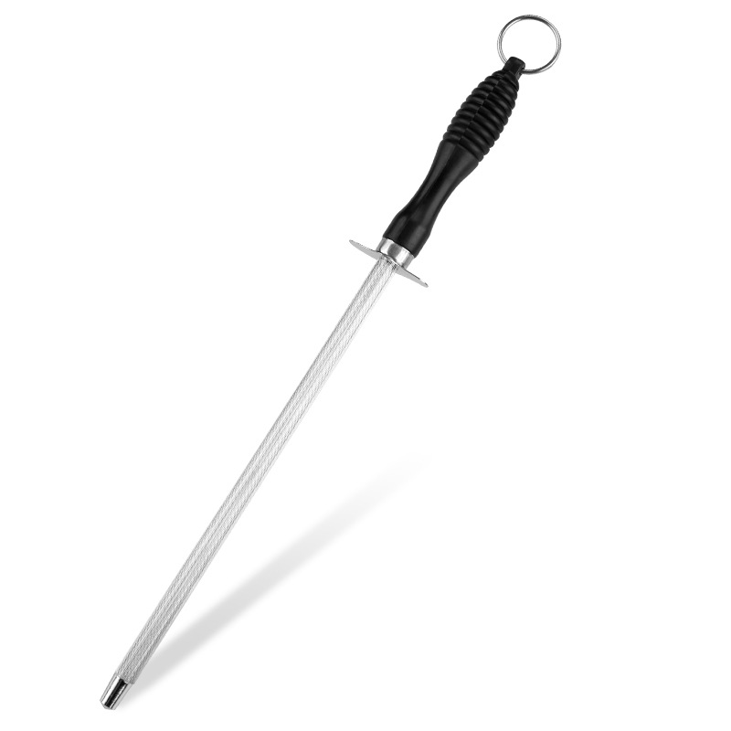 Small flower handle knife sharpening stick with ring, household knife sharpening stick, ultra-fine handheld kitchen knife sharpening equipment manufacturer wholesale knife sharpening tools Item Picture