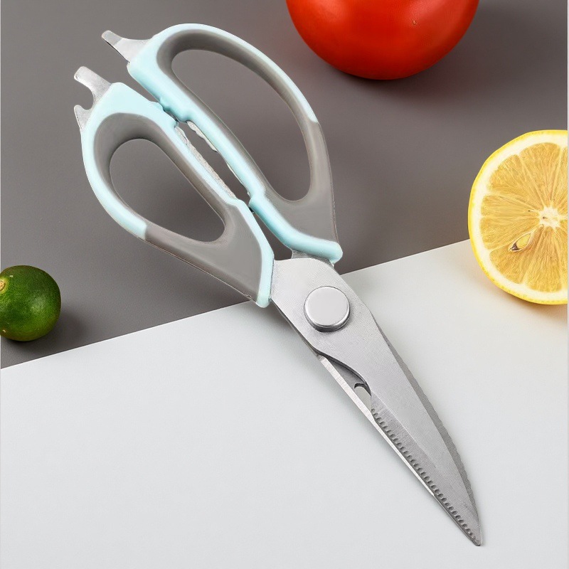Yangjiang knife and Scissors Tools: Multi-functional magnetic refrigerator scissors, detachable stainless steel kitchen scissors, household powerful chicken bone scissors Specification drawing