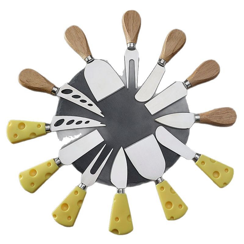 Stainless steel cheese knife set, cheese knife and fork, cheese knife and fork four-piece set, butter knife manufacturer's wholesale in stock Item Picture