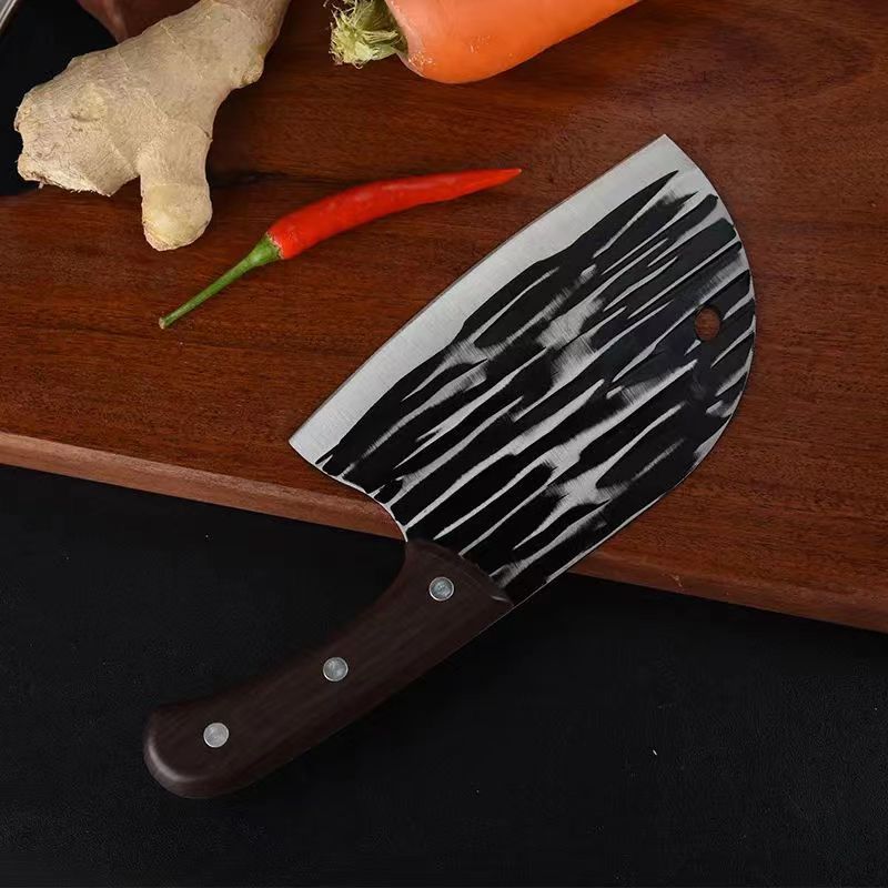Wholesale of popular striped kitchen knives, fish head knives, hand-forged kitchen slicing knives, and household Chinese-style knives Application Scenario