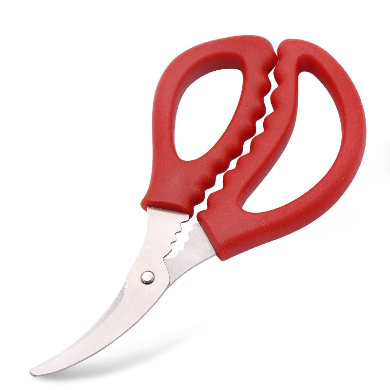 Factory wholesale stainless steel shrimp scissors, multi-purpose elbow shrimp peel and crab scissors, household seafood scissors details Picture