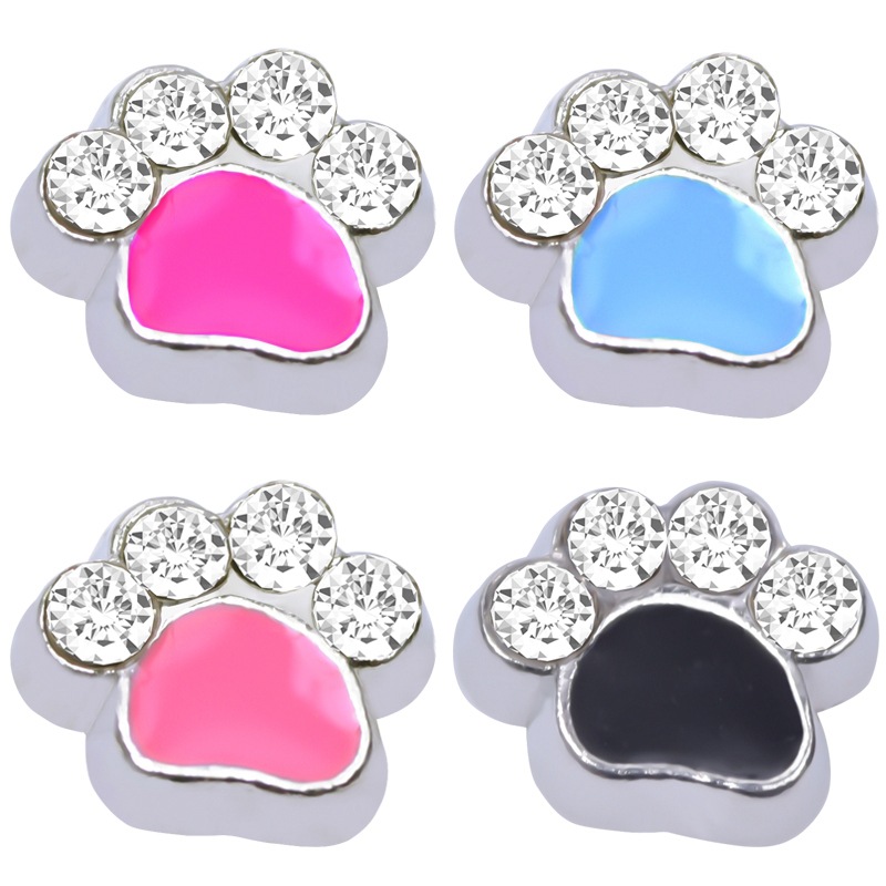 Best-selling colorful Cat Footprint Charm Module bracelet accessory DIY Patch Floating charms locket full figure