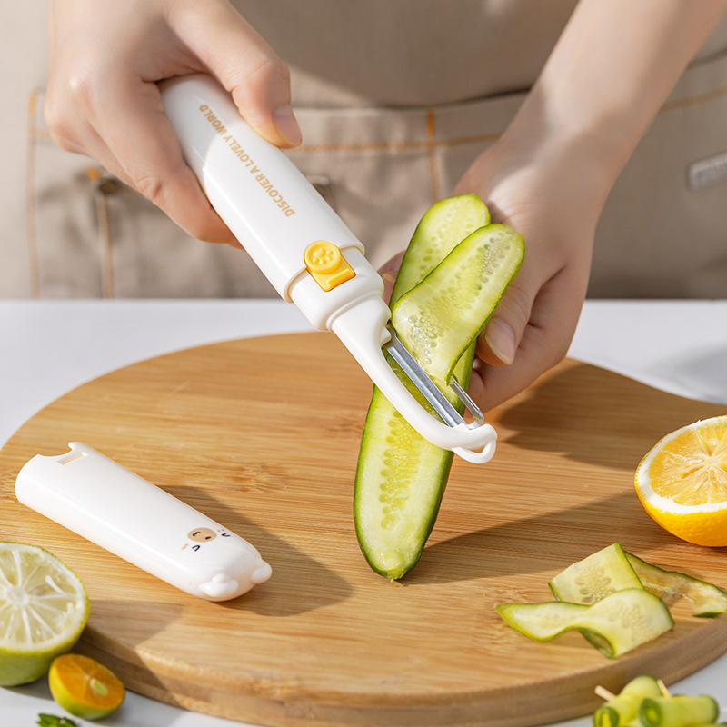 Fruit knife, peeler, multi-functional peeler, household folding fruit knife, portable peeler, fruit knife two-in-one Specification drawing