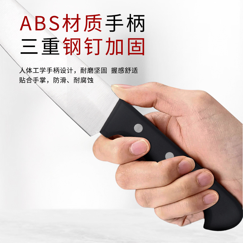 The hotel kitchen classifies raw and cooked food with colorful handles, chef's knives, head chef's knives, and commercial Western-style knives Specification drawing