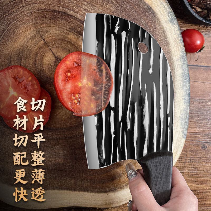 Internet-famous forged kitchen knives, kitchen household chef knives, meat slicing knives, fish head slices knives, street food stalls old man knives Application Scenario