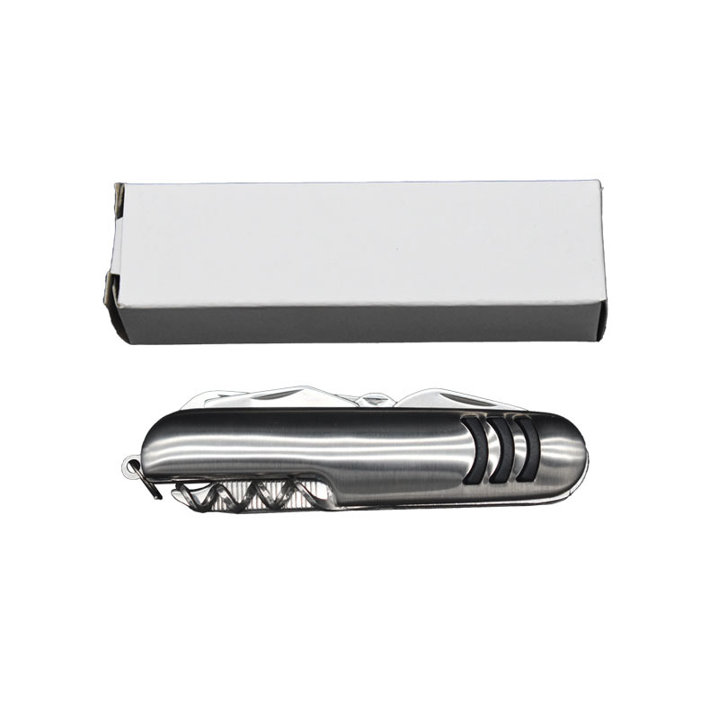 A multi-functional Swiss knife in stock, with a three-cut shell and nine opening for outdoor camping. It is portable and foldable Application Scenario