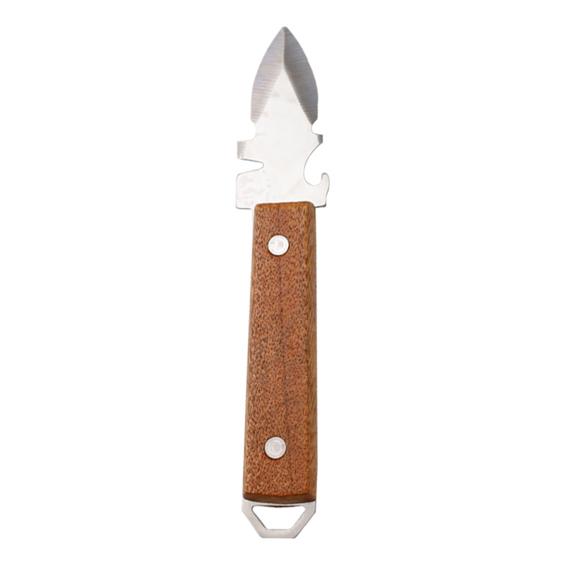 Stainless steel oyster knife, oyster opening wonder tool, oyster shell opener, special tool for opening oysters, commercial wooden handle prying tool Item Picture