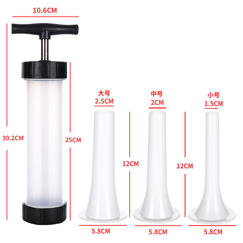 Sausage stuffing wonder, household food-grade edible casing tool, handcrafted stuffing jar, sausage mold, preserved sausage Specification drawing