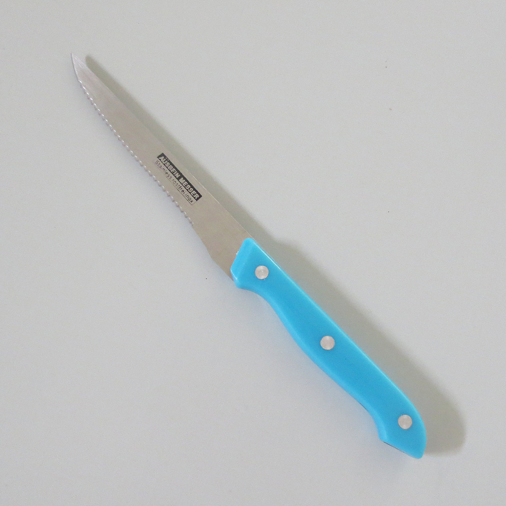Kitchen knives, plastic-handled small knives, pp handled steak knives, household Western-style knives, stainless steel steak knives Item Picture