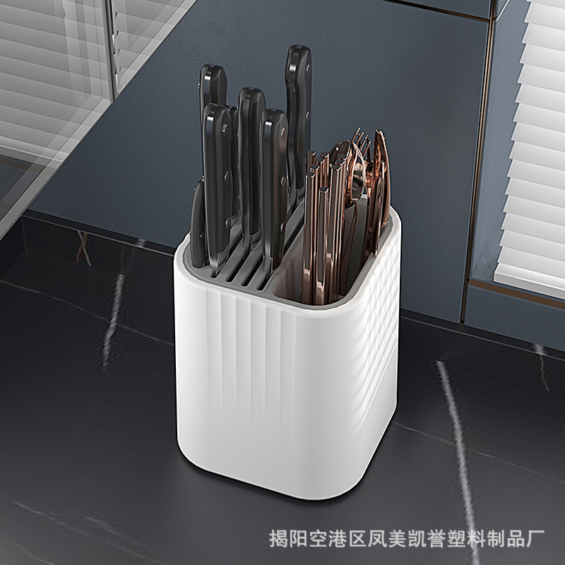 Multi-functional rotatable knife rack, kitchen storage rack, chopstick storage cylinder, chopstick storage box, knife storage rack, countertop Specification drawing