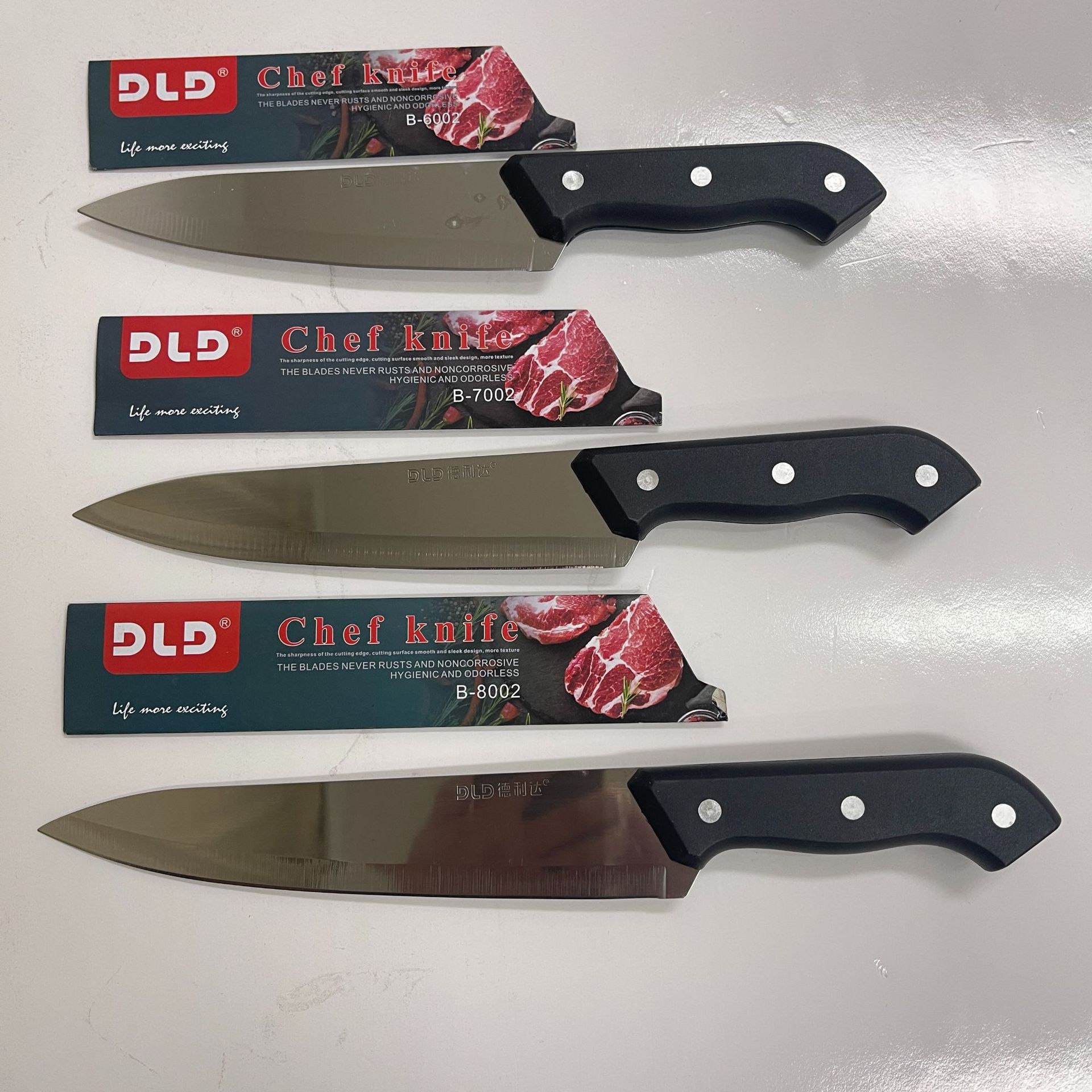 Kitchen knife set, stainless steel knife set, blister packaging, household kitchen vegetable and meat cutting knife combination set full figure