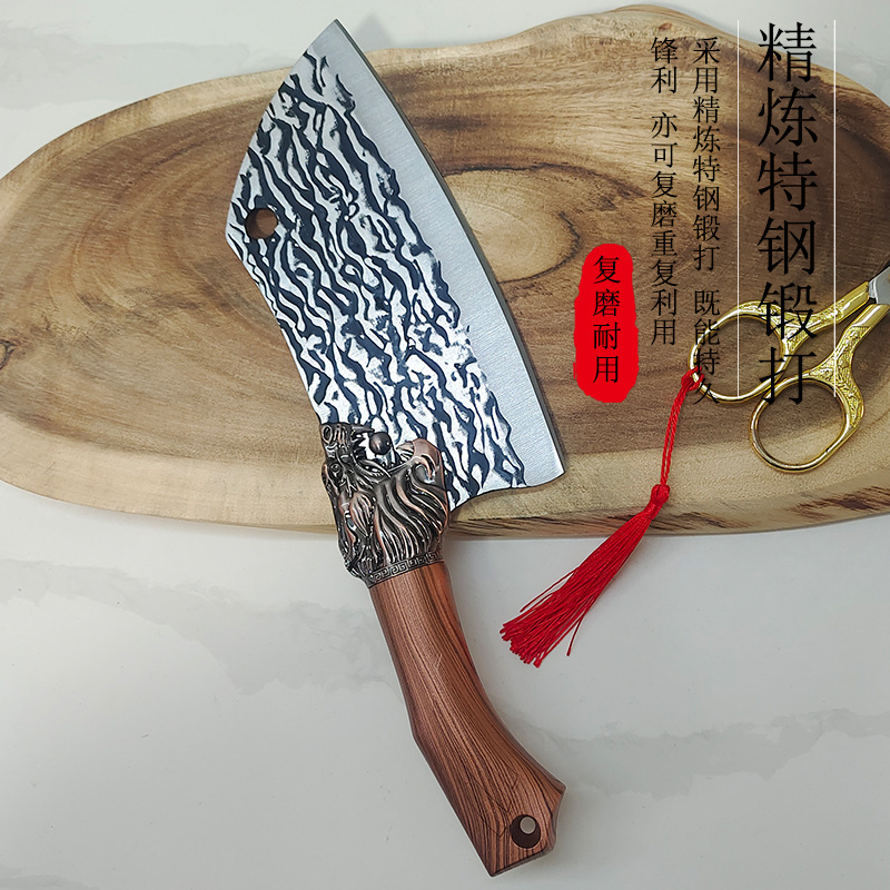 Longquan kitchen knives, household cutting knives, chef-specific knives, super-fast and sharp kitchen knives, meat cutting, forging and slicing knives Specification drawing